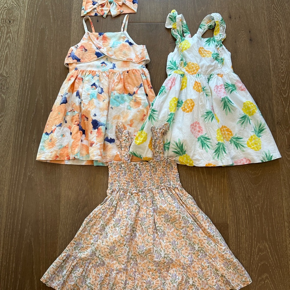 Janie and Jack Tropical and Floral Kids Dress Trio 5T